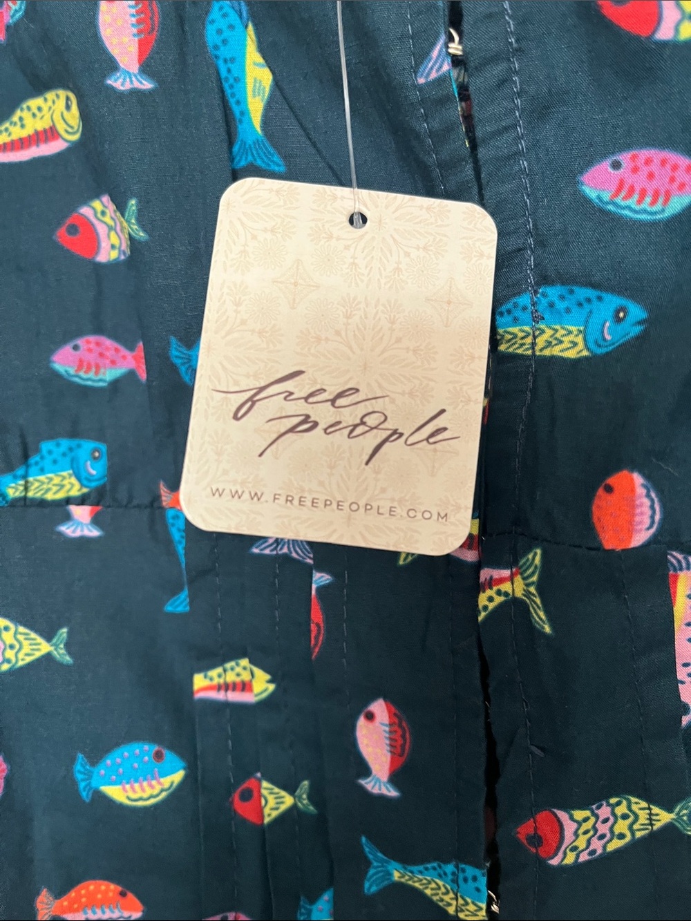 Free People Navy Fish Print Tank and Short set - Picture 3 of 8